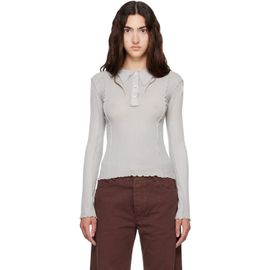 Baserange Baserange Gray Omato Long Sleeve Polo