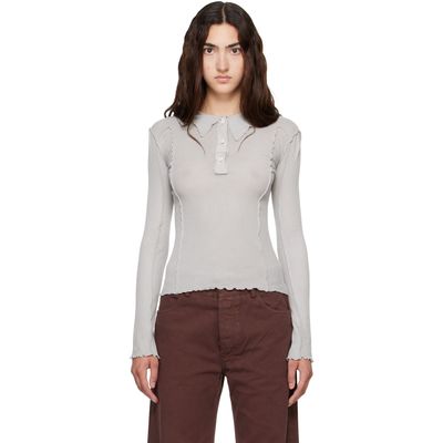 Baserange Baserange Gray Omato Long Sleeve Polo