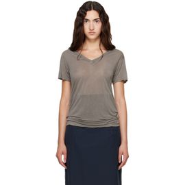 Baserange Baserange Gray V Neck T-shirt
