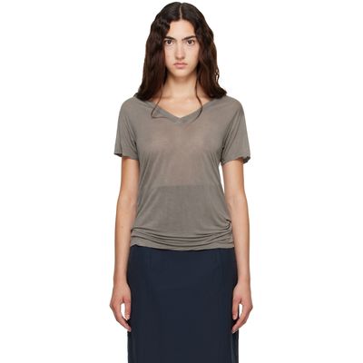 Baserange Baserange Gray V Neck T-shirt