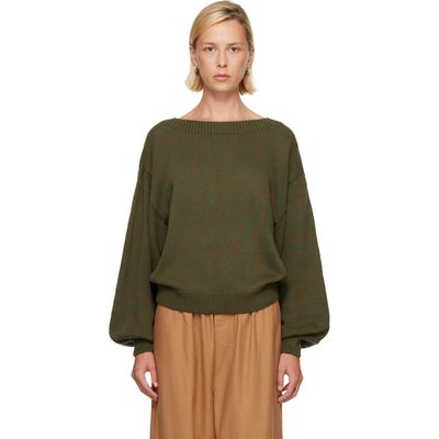 Baserange Baserange Green & Brown Calla Sweater