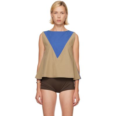 Baserange Baserange Khaki & Blue Tres Top