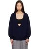 Baserange Baserange Navy Soar V-Neck Sweater - 1