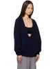 Baserange Baserange Navy Soar V-Neck Sweater - 2