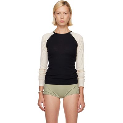 Baserange Baserange SSENSE Exclusive Black & Off-White Gene Long Sleeve T-shirt