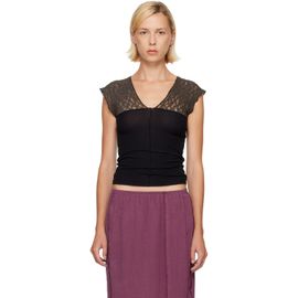Baserange Baserange SSENSE Exclusive Black & Taupe Nehru Top