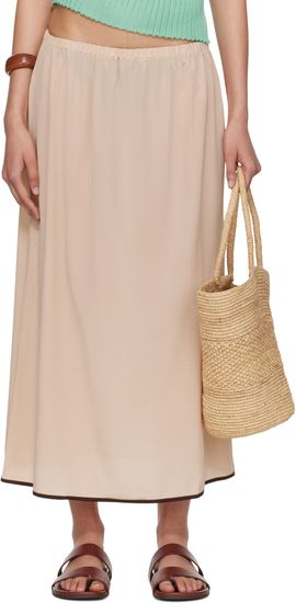 Baserange Baserange SSENSE Exclusive Pink Silk Maxi Skirt