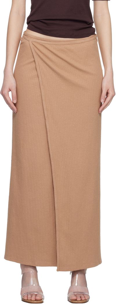 Baserange Baserange Tan Organic Cotton Fleece Brig Maxi Skirt