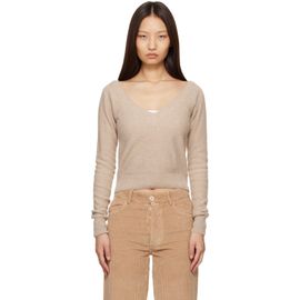 Baserange Baserange Tan Tier V-Neck Sweater