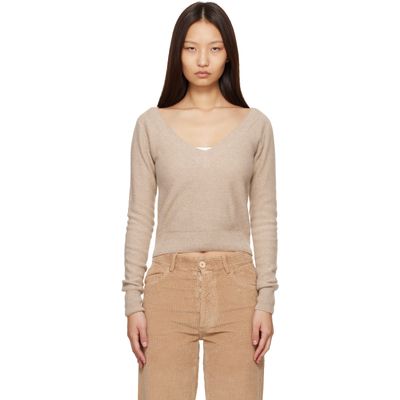 Baserange Baserange Tan Tier V-Neck Sweater