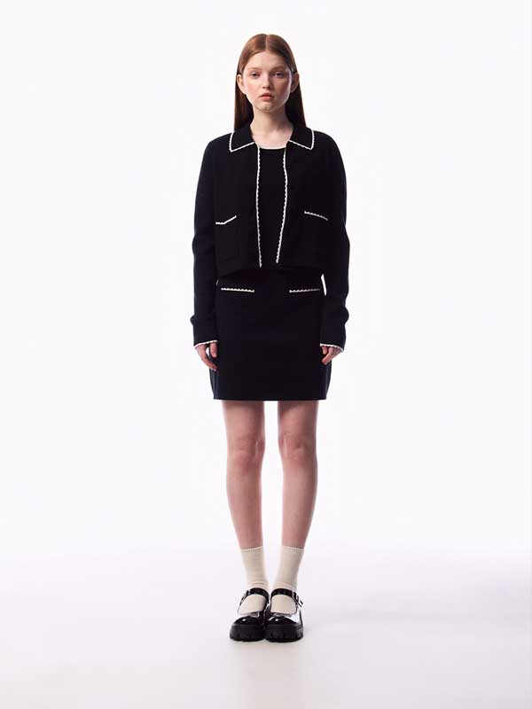 BASIKA Frilled Skirt - Black