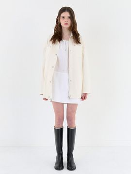 BASQUEN Cotton Half Work Blazer (Ivory)