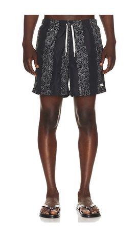 Bather Bather Black Fiesta Printed Swim Trunk