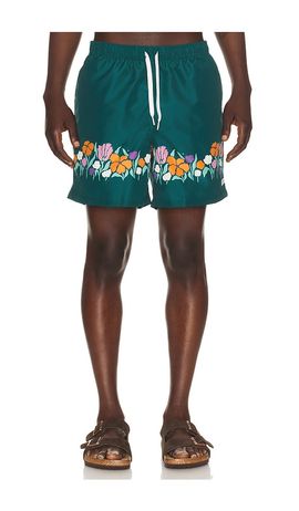 Bather Bather Evergreen Lawn Printed Swim Trunks