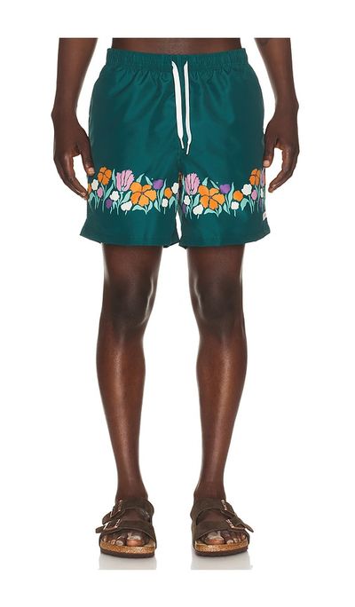 Bather Bather Evergreen Lawn Printed Swim Trunks