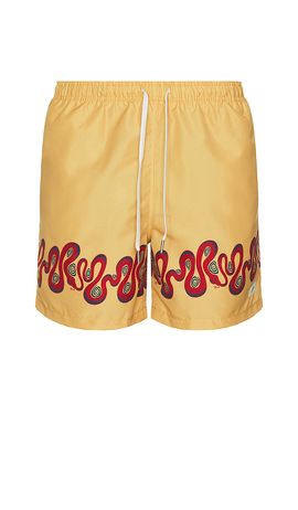 Bather Bather Ochre Dizzy Boa Swim Trunks