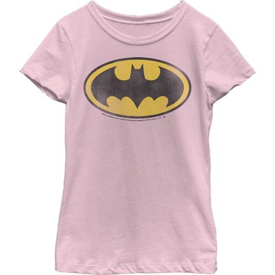 Batman Batman Girls' Distressed Bat Logo Graphic Short Sleeve T-Shirt