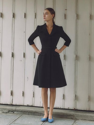 BAU by Bride And You AGATHA Notched Collar A-line Midi Dress _2 Colors