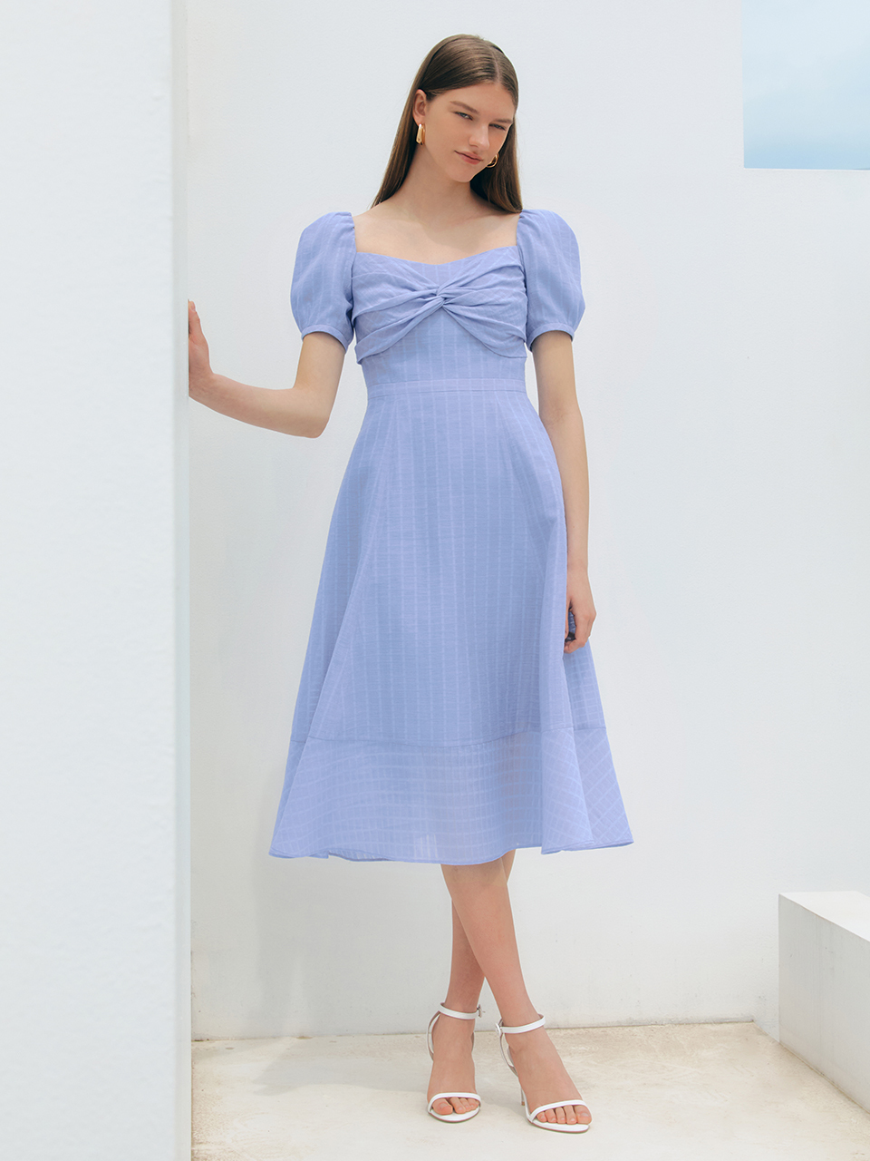 BAU by Bride And You AIMEE Twisted Ribbon Detailed Long Dress_Blue