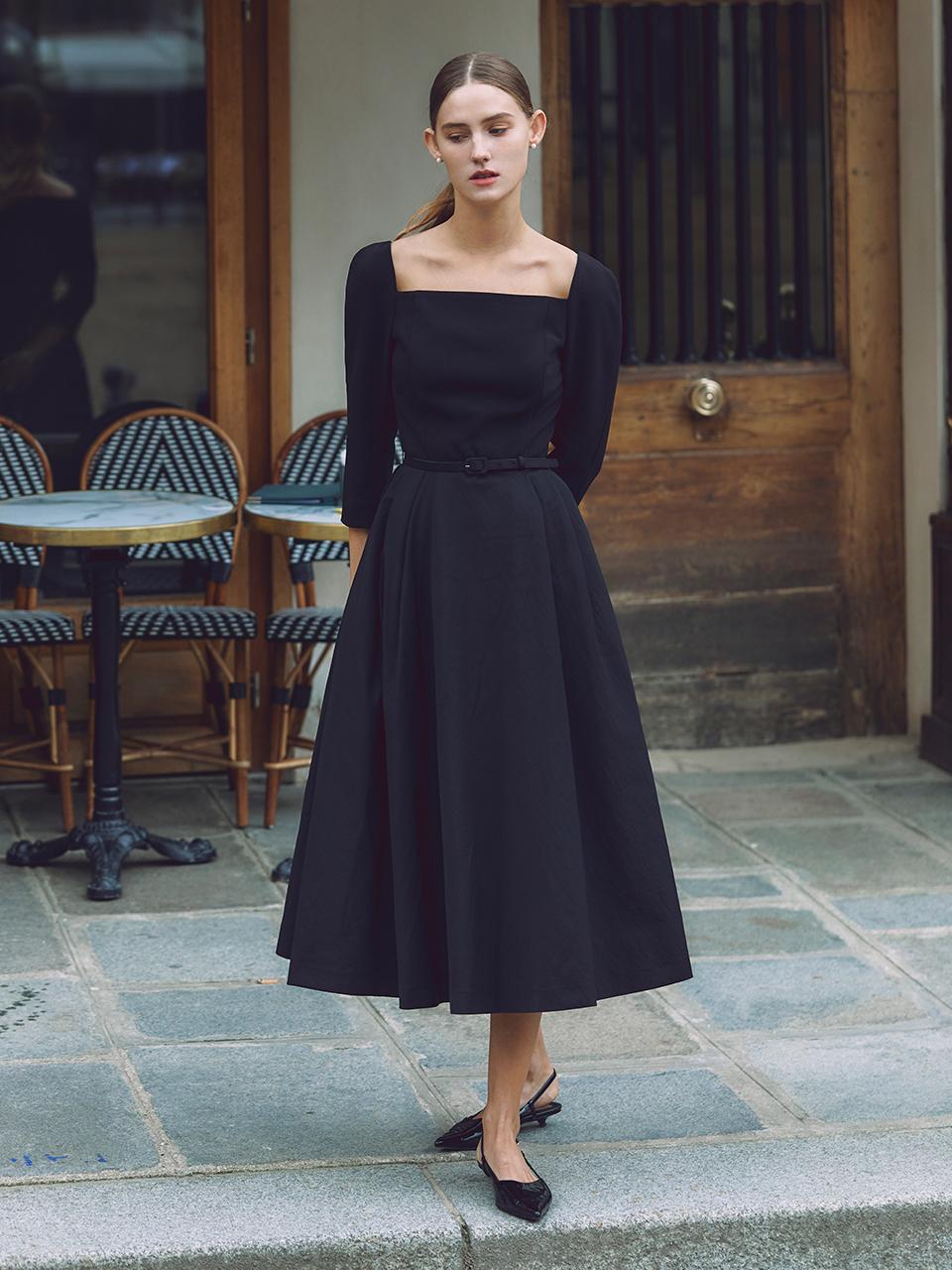 BAU by Bride And You Alvin Square Neck Flared Long Dress