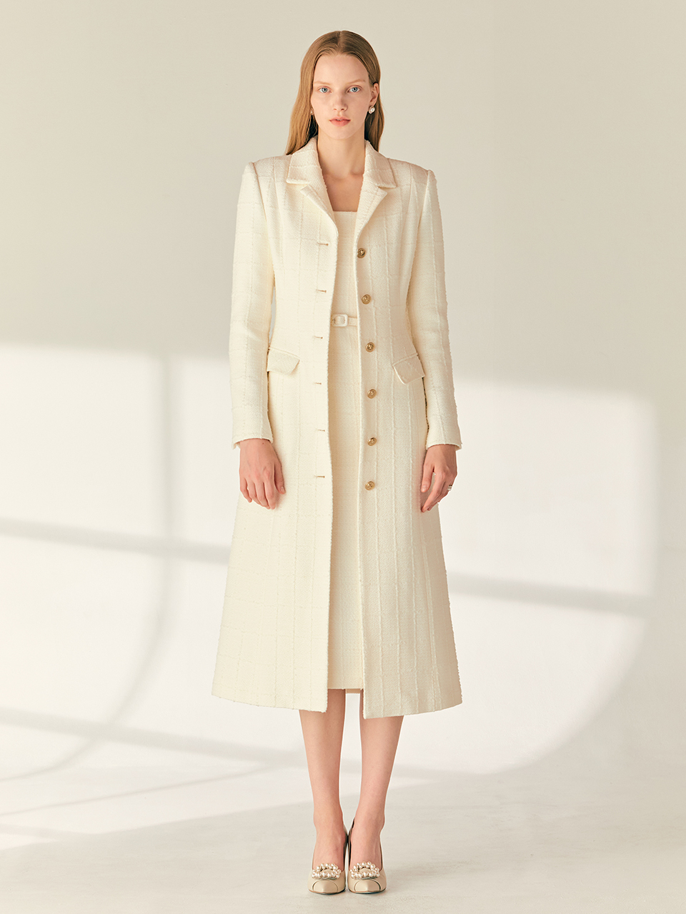 BAU by Bride And You Arabella Single Breasted Tweed Coat