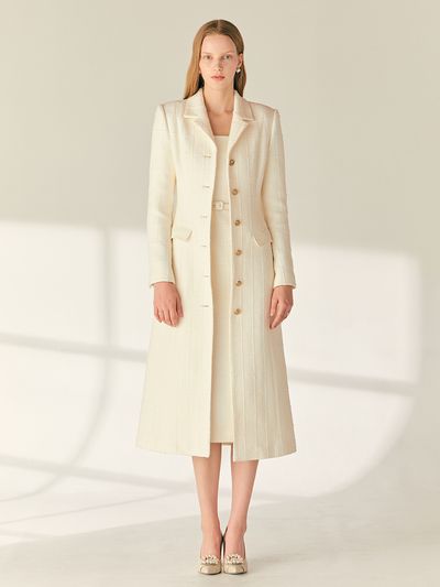 BAU by Bride And You Arabella Single Breasted Tweed Coat