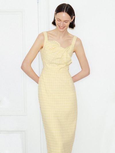 BAU by Bride And You AVA Twisted Ribbon Detail H Line Long Dress