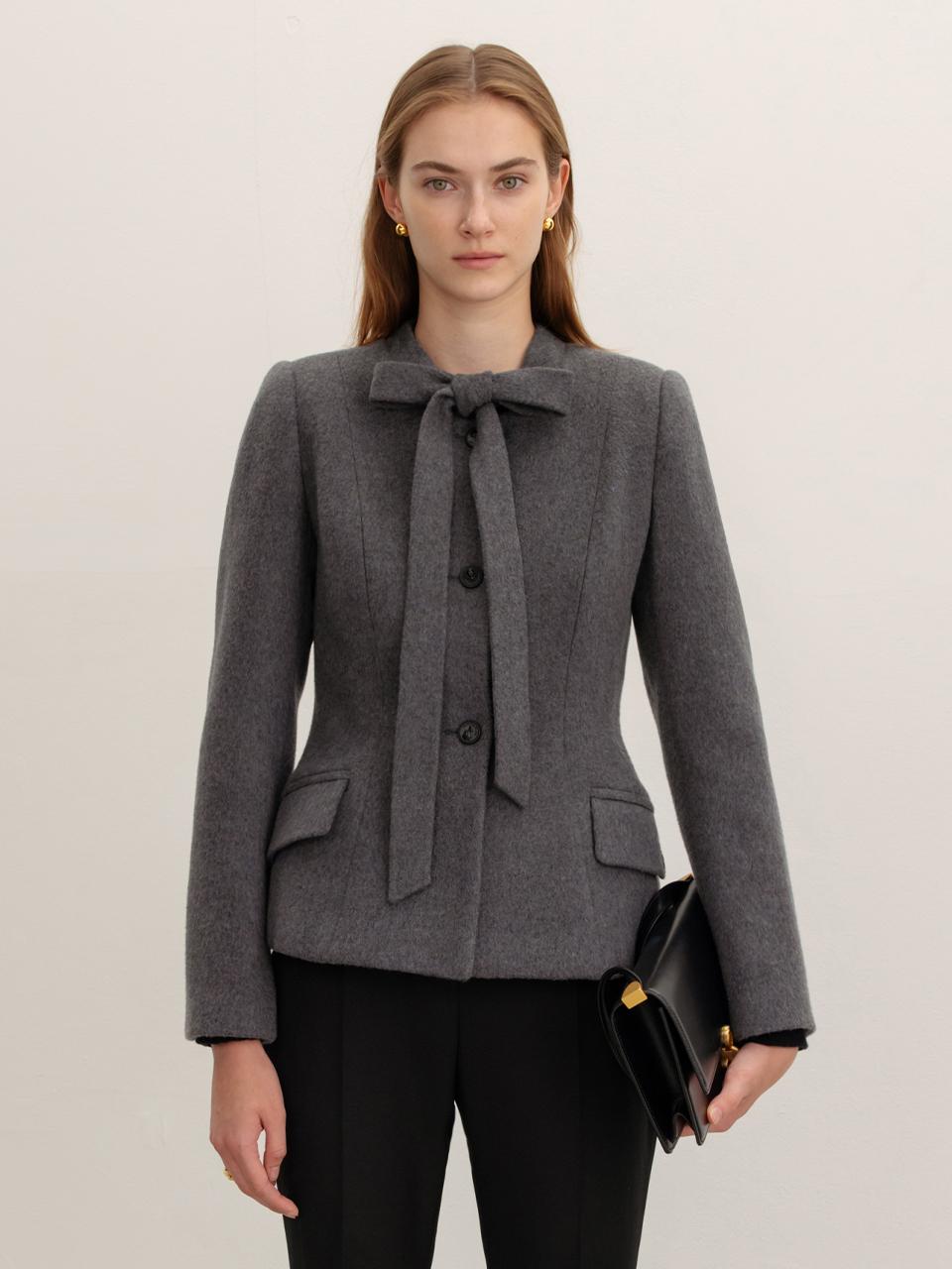 BAU by Bride And You AVELINE Tie detailed cashmere blended jacket
