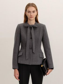 BAU by Bride And You AVELINE Tie detailed cashmere blended jacket