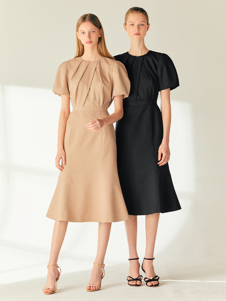BAU by Bride And You Felicia Tucked Detailed Semi Mermaid Midi Dress