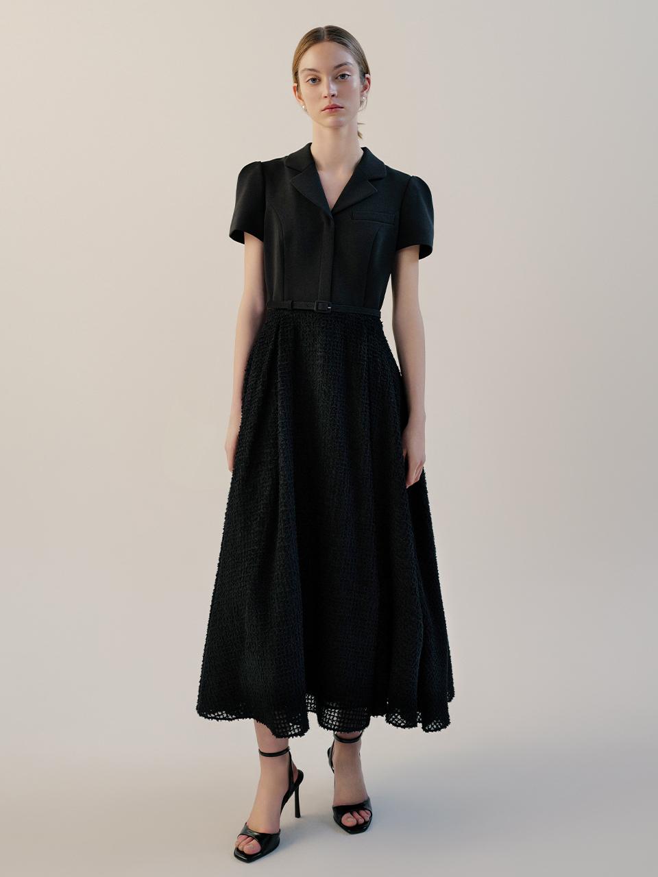 BAU by Bride And You HARLEY Feather Lace Flared Maxi Dress