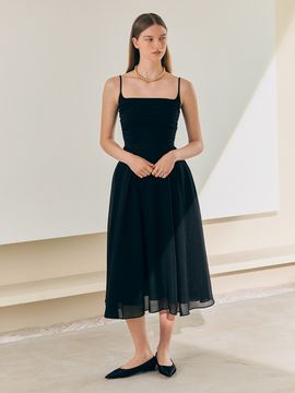 BAU by Bride And You LAINIE Shirring Detailed Flared Long Dress