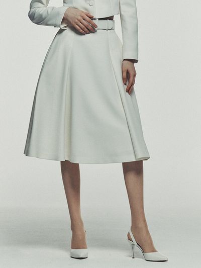BAU by Bride And You Marissa Tuck Detailed Midi Skirt