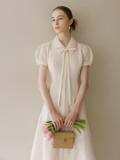 BAU by Bride And You NEVAEH Stand Collar Flared Long Dress
