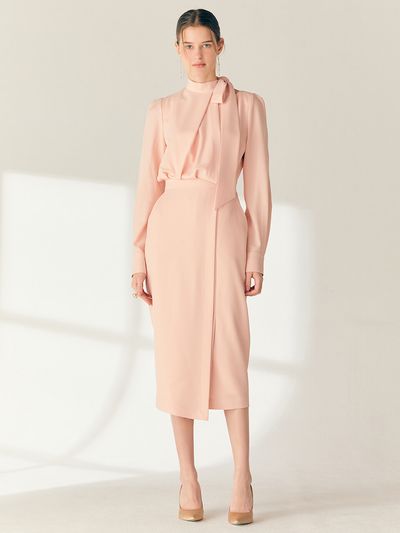 BAU by Bride And You RAINA Tie-neck H-line Dress _Pink