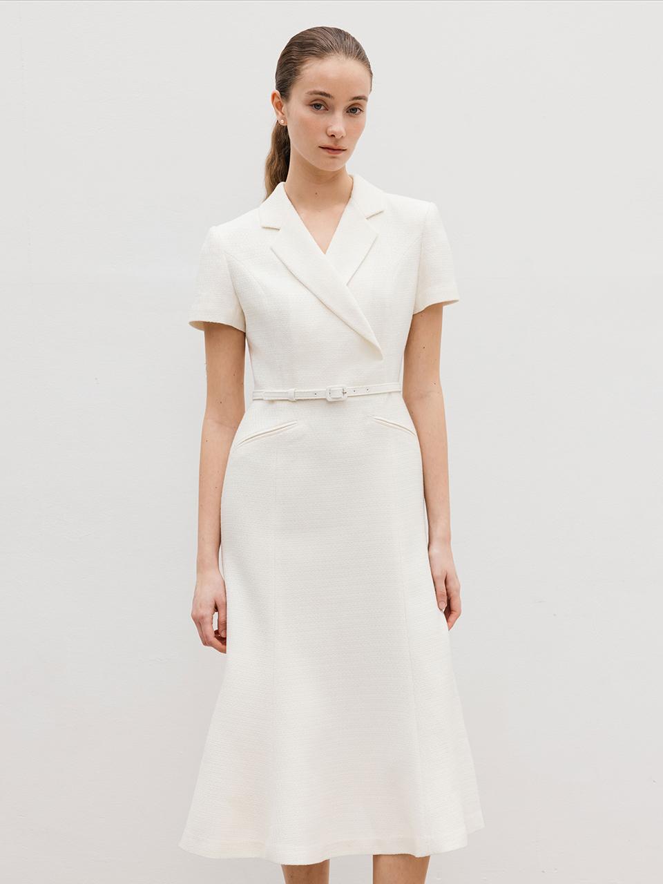 BAU by Bride And You RAYA Double Breasted Mermaid Long Dress  (Ecru/Black)