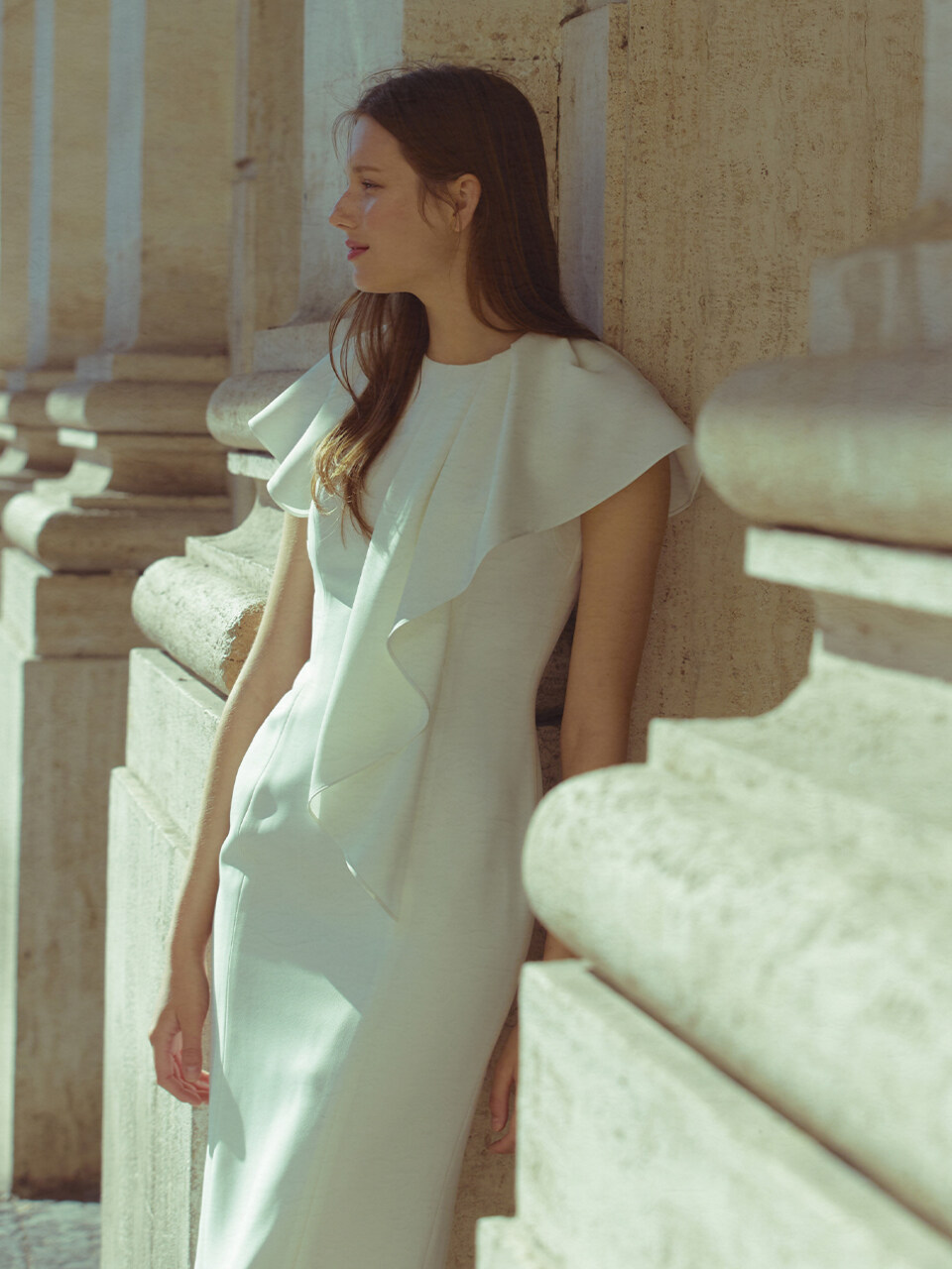 BAU by Bride And You Reighlee Ruffle Sleeveless H-line Long Dress