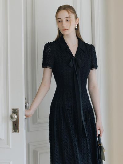 BAU by Bride And You SHILOH Ribbon Detailed Lace Maxi Dress