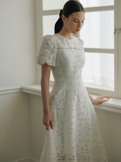 BAU by Bride And You WAYNE Silk Jacquard Flared Maxi Dress