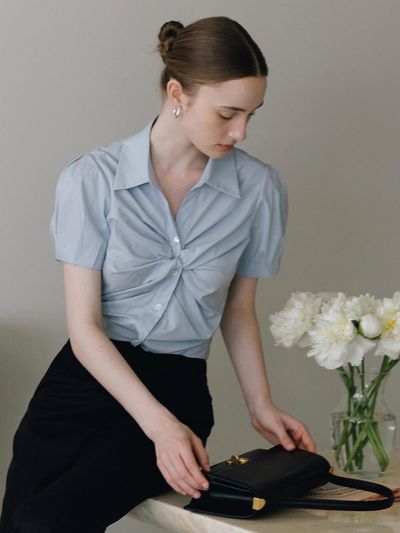 BAU by Bride And You XANTEH Twist Detailed Short Sleeve Blouse