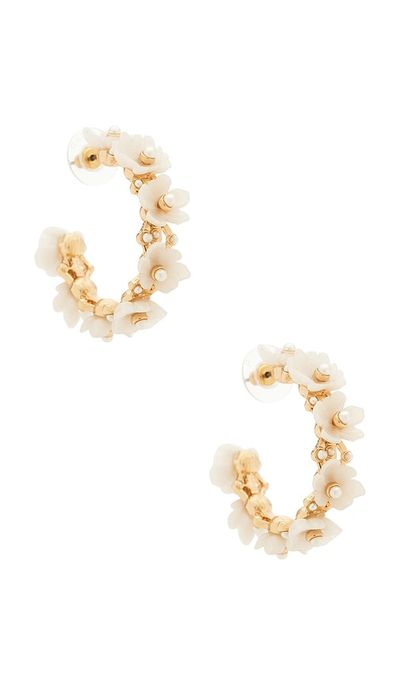 BaubleBar BaubleBar Bridal Floral Hoop Earrings