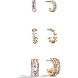 BaubleBar BaubleBar Claudia Set of 3 Crystal Huggie Hoop Earrings
