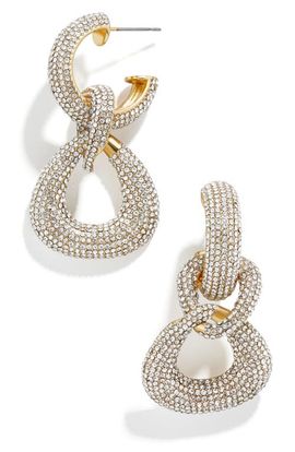 BaubleBar BaubleBar Gemma Pavé Crystal Link Drop Earrings