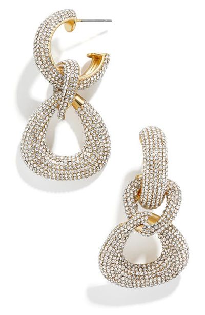 BaubleBar BaubleBar Gemma Pavé Crystal Link Drop Earrings