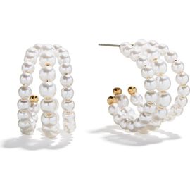 BaubleBar BaubleBar Halia Faux Pearl Hoop Earrings 