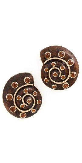 BaubleBar BaubleBar High Tide Shell Statement Earrings Brown One