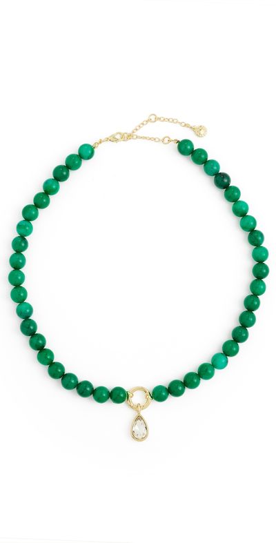 BaubleBar BaubleBar Janette Beaded Ring Necklace Dark Green One