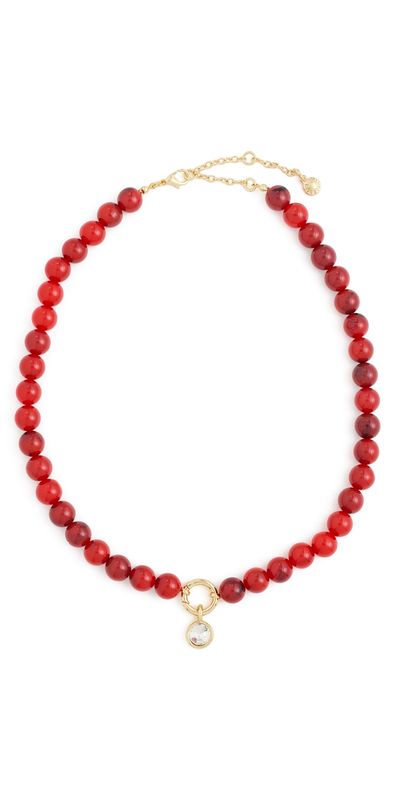 BaubleBar BaubleBar Janette Beaded Ring Necklace Red One