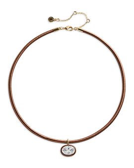Baublebar Baublebar Lindsay Crystal Fabric Wrapped Pendant Necklace, 16-19