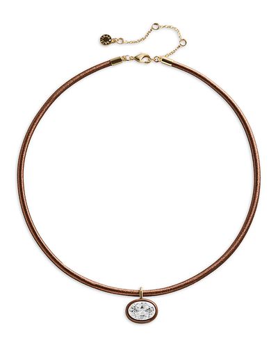 Baublebar Baublebar Lindsay Crystal Fabric Wrapped Pendant Necklace, 16-19